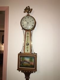 Banjo Clock made by Elmer Stennes.  41" tall circa1960