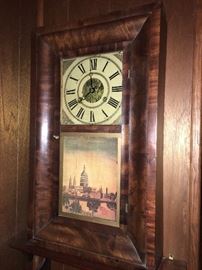 New Haven shelf clock, 30 hour, Ogee, Rosewood Case, 25" high circa 1830