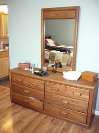 oak dresser and mirror 