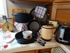 Pioneer Woman, Wagner Ware, Cracker Barrel, and Lodge cast iron