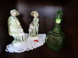 Green Vaseline decanter