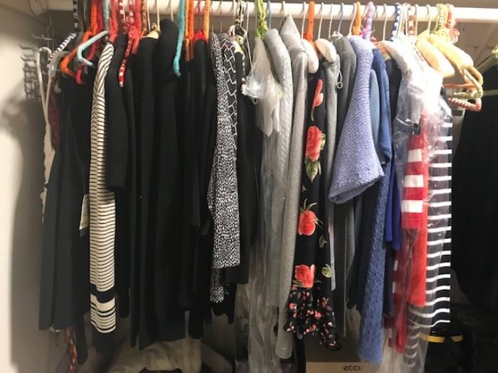 • A FULL BEDROOM with Walk in Closet of vintage clothing and designer clothing, shoes and handbags. Some Designer Brands include: St. John, Escada, Burberry’s, LA Gear (80’s), Ralph Lauren, Bill Blass, Lilly Pulzar, Saks 5th Ave, London Fog, etc…
