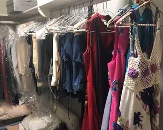 •	A FULL BEDROOM with Walk in Closet of vintage clothing and designer clothing, shoes and handbags. Some Designer Brands include: St. John, Escada, Burberry’s, LA Gear (80’s), Ralph Lauren, Bill Blass, Lilly Pulzar, Saks 5th Ave, London Fog, etc…