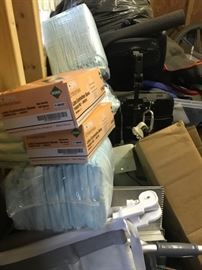 • Entire Room of state-of-the-art Handicap equipment including a $3000.00 M300 Permobil leather motorized wheelchair, new wheelchairs, bathroom wheelchair, home batching and bed devices for handicap, blood pressure machine, home medical devices and equipment