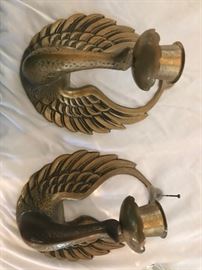 vintage brass art deco birds