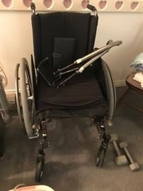 • Entire Room of state-of-the-art Handicap equipment including a $3000.00 M300 Permobil leather motorized wheelchair, new wheelchairs, bathroom wheelchair, home batching and bed devices for handicap, blood pressure machine, home medical devices and equipment