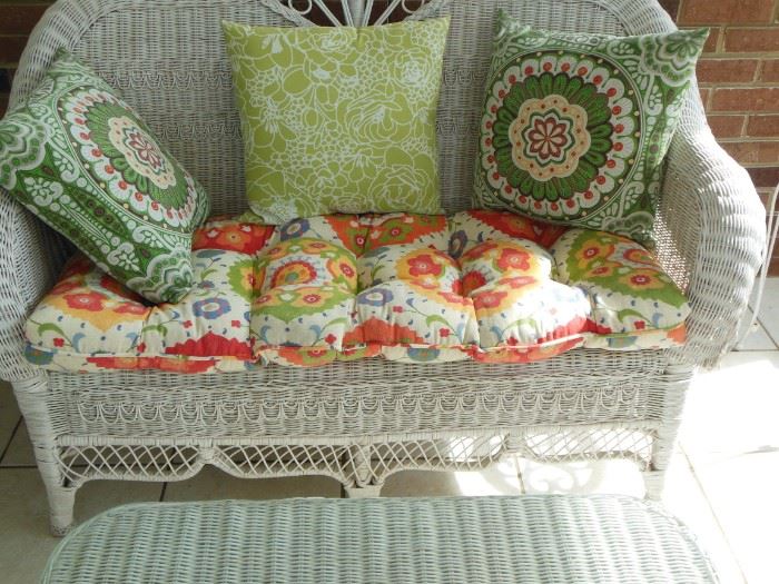 Stunning and Colorful Wicker Love Seat