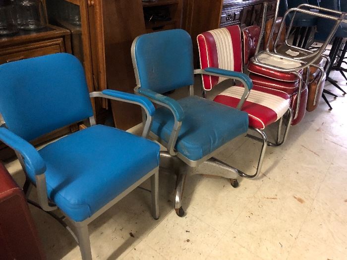 Vintage chrome & metal chairs of all types