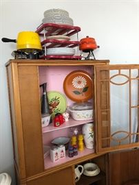 An array of Vintage kitchen items (hutch is NOT part of the sale)!