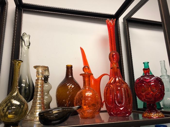 Orange and amber glassware
