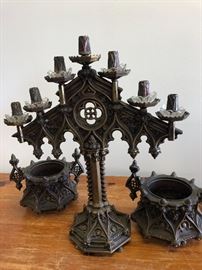 Solid brass candleholder set