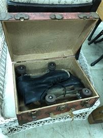 Vintage roller skates & case