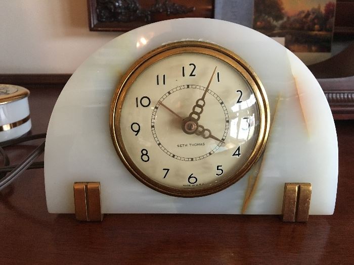Seth Thomas electric alabaster clock