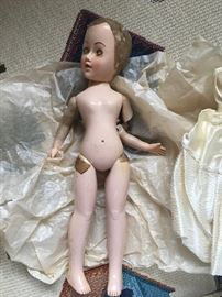 Antique doll 16-18 inches, AS IS, moving eyes