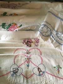 Vintage pillowcases, pairs