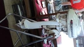 Vintage McCulloch Outboard Motor with vintage stand