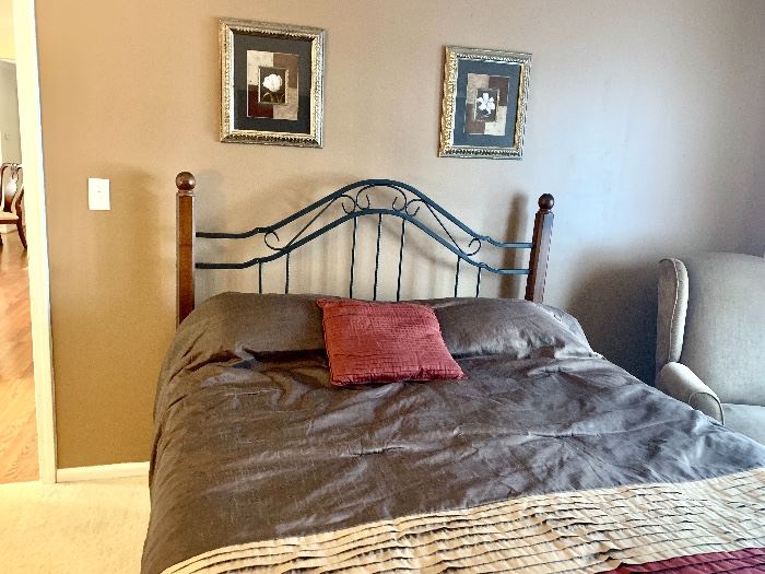 Wrought iron and pod double bed