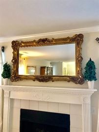Spectacular ornate over the mantle mirror. 