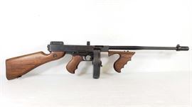 #105: Thompson Model of 1927 A1 Semi-Auto Carbine .45 Auto, with Hard Case
Serial Number: 6262
Barrel Length: 18"

Not Ca compliant! Shipping is available on all firearms, buyer is responsible for checking their local/state laws before bidding. Firearms must be shipped to an FFL. Local pick up is available in Granbury, Texas.