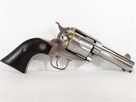 162: New, Ruger New Vaquero Single Action .44 Rem Mag Revolver
Serial Number: 59-02532
Barrel Length: 3.75"

Not Ca compliant! Shipping is available on all firearms, buyer is responsible for checking their local/state laws before bidding. Firearms must be shipped to an FFL. Local pick up is available in Granbury, Texas.