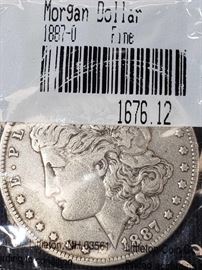 #471: 1887 Morgan Silver Dollar New Orleans Mint, Uncirculated
1887 Morgan Silver Dollar New Orleans Mint, Uncirculated
