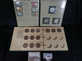 #519: Great Historic Silver Coins of the World Book, 22 Silver Coins
1800 Mexico, 1957 Australia, 1911 Great Britain, Verona, Austria, 1967 Canada, China, 1968 Switzerland, 1889 Morgan Silver Dollar New Orleans Mint, Egypt, 1939 Netherlands, 1941 Malaya, 1936 Brazil, 1946 New Zealand, Ancient Greece, 1901 India, Ayyubid, 1934 Germany, Abbasid, 1958 South Africa, Venice, Roman Empire, 1916 Finland, Indian Princely States, and 1952 Macau