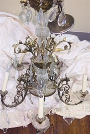 crystal chandelier--it's not cleaned yet so will be gorgeous