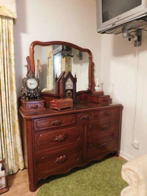 Lillian Russell Double Dresser and Mirror