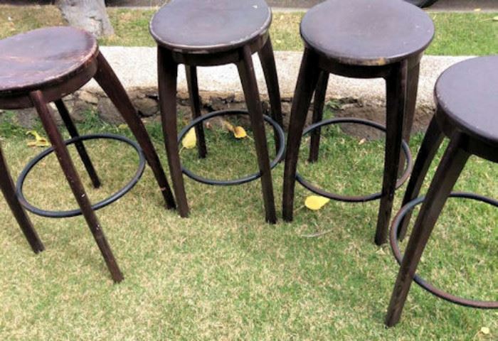 ESS054 Four Wooden Bar Stools