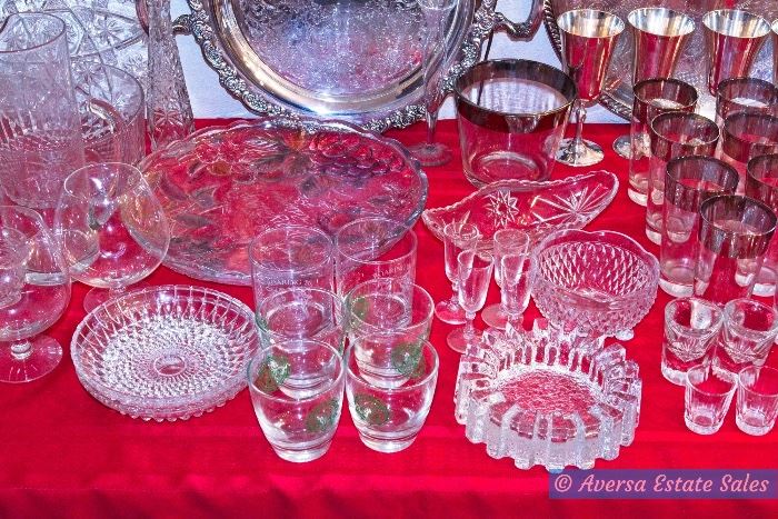 Tables of Crystals and Vintage Glassware