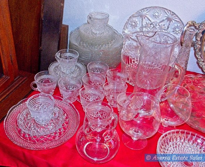Tables of Crystals and Vintage Glassware