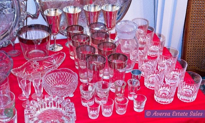 Tables of Crystals and Vintage Glassware