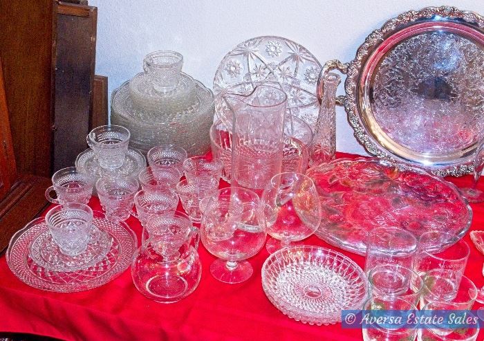 Tables of Crystals and Vintage Glassware