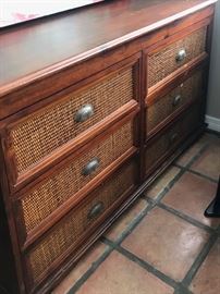 DRESSER w/ wicker drawers (50 1/2W x 21" D x 32 1/2"H