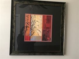 Artwork Orange White Red with Reeds