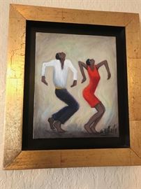 Artwork Couple Dancing Red Dress