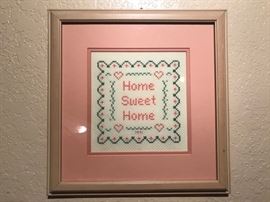 Artwork embroidered home sweet home