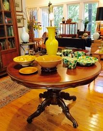 48" round French pedestal table
