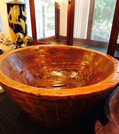 LG antique carved wood bowl
