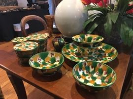 19th century Egg and Spinach Chinese pottery