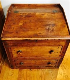 Antique chest with tilt top