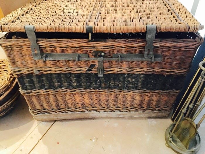 Antique oriental Chest with iron hardware and removable shelf