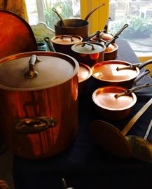 Antique French Copper set of Pots