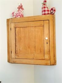 Antique pine wall cabinet