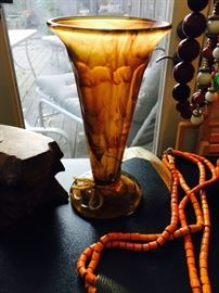 Antique Slag glass vase