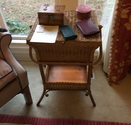 Antique Sewing Table/Basket with lower shelf