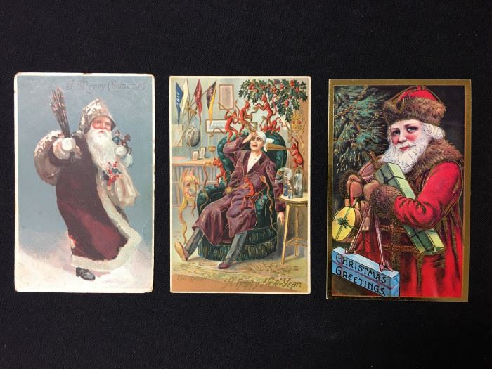 19th C Christmas postcards - 3 of a huge collection