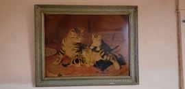 Vintage cat painting