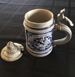 Grandpa's vintage stoneware beer mug.
