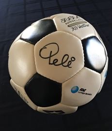Pele autographed soccer ball signed at an AT&T event in South Florida in the 1980's.